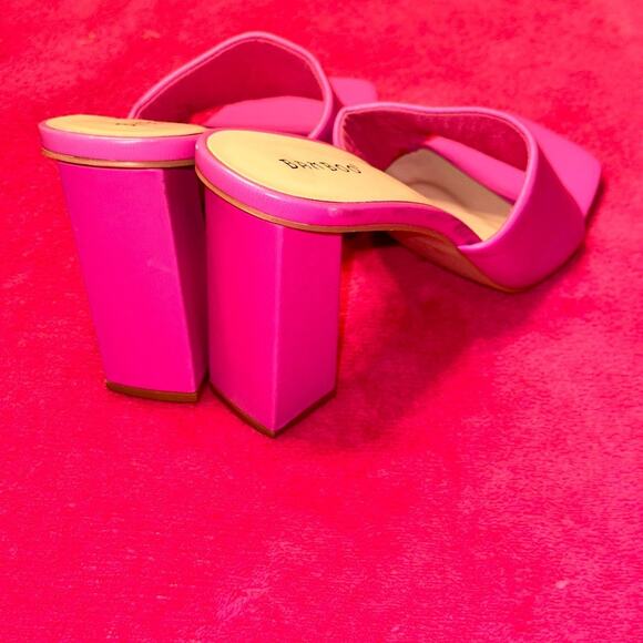 Pink Block Mule Heels - Picture 2 of 3
